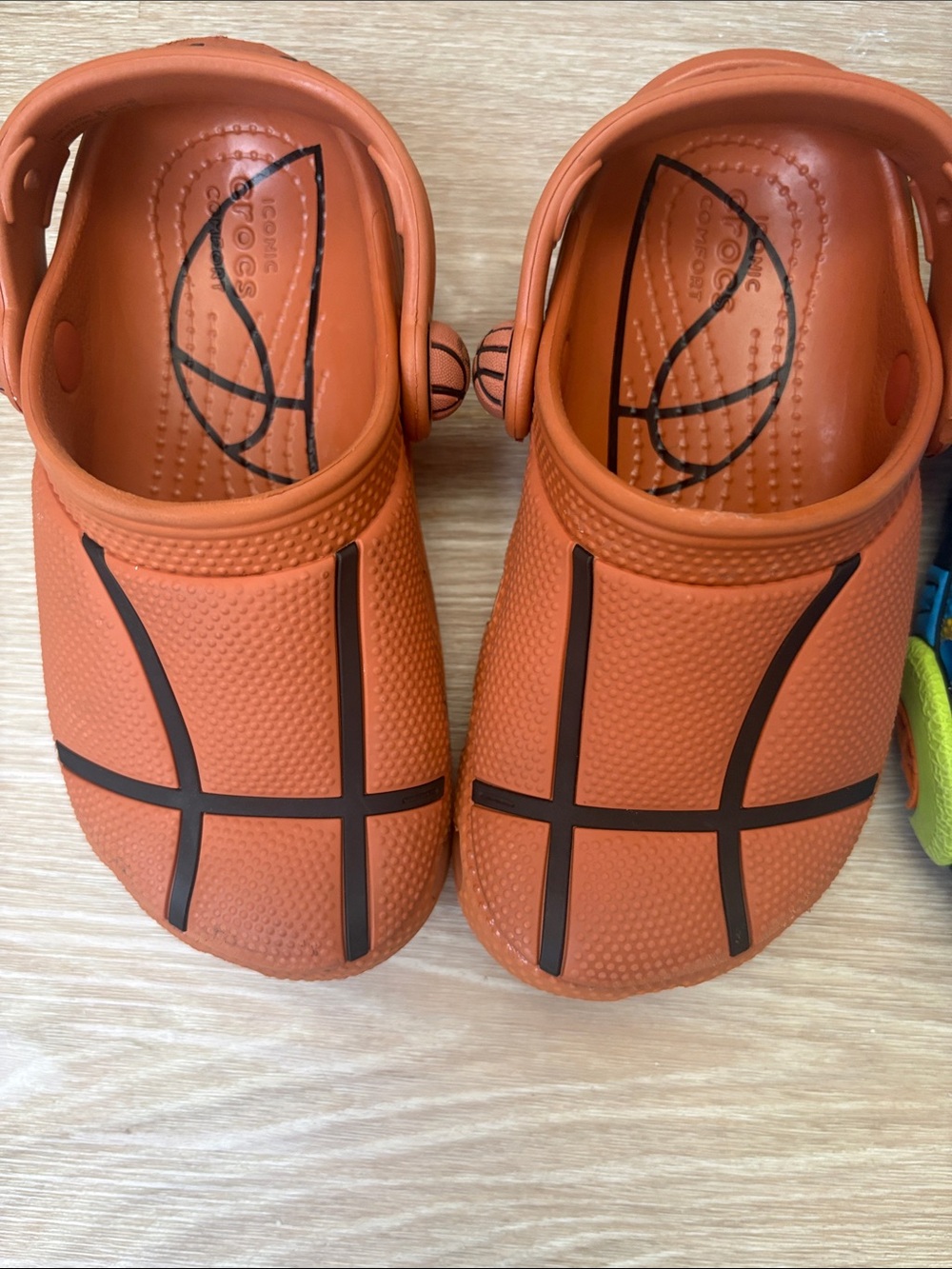 CROCS Kids Blue Race Car Clogs & Orange Basketball Clogs - Picture 2 of 4